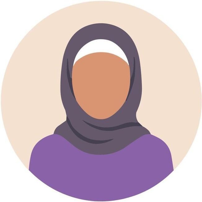 simple flat style woman wearing hijab avatar profile user icon vector